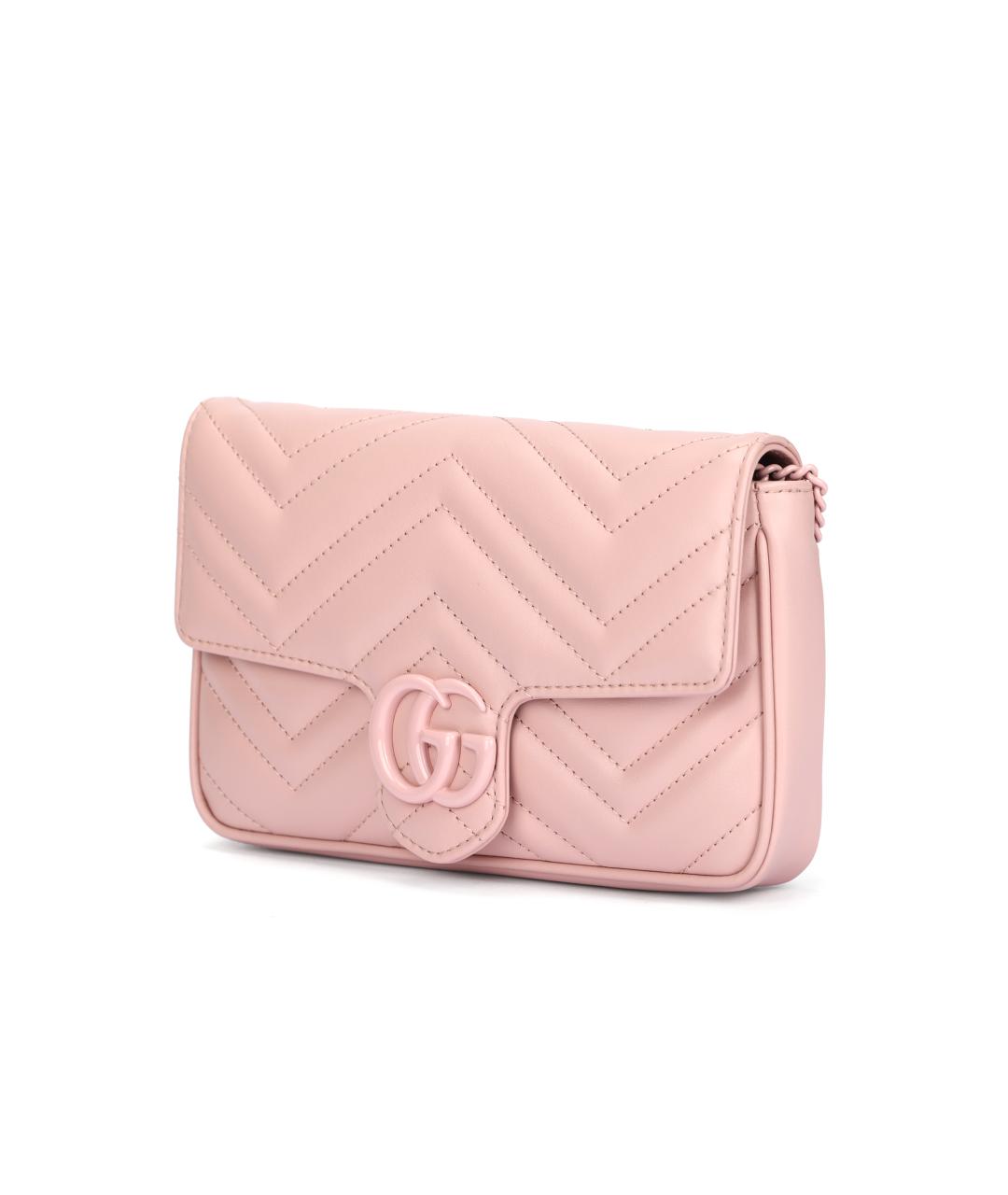 GUCCI Розовая кожаная сумка через плечо, фото 1