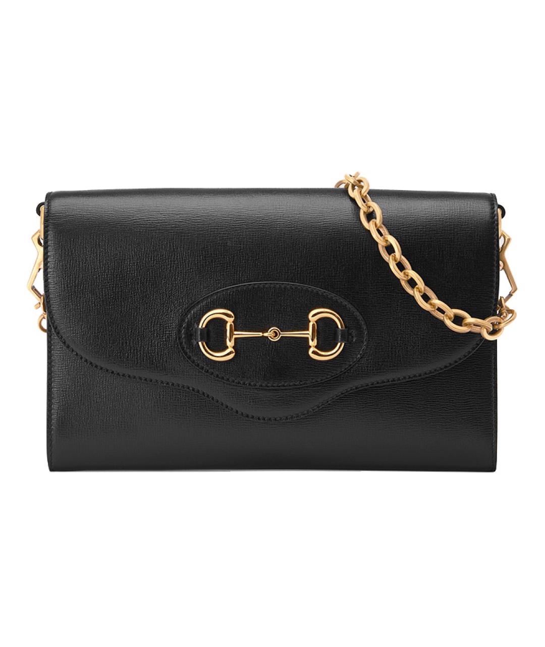 GUCCI Черная кожаная сумка через плечо, фото 1