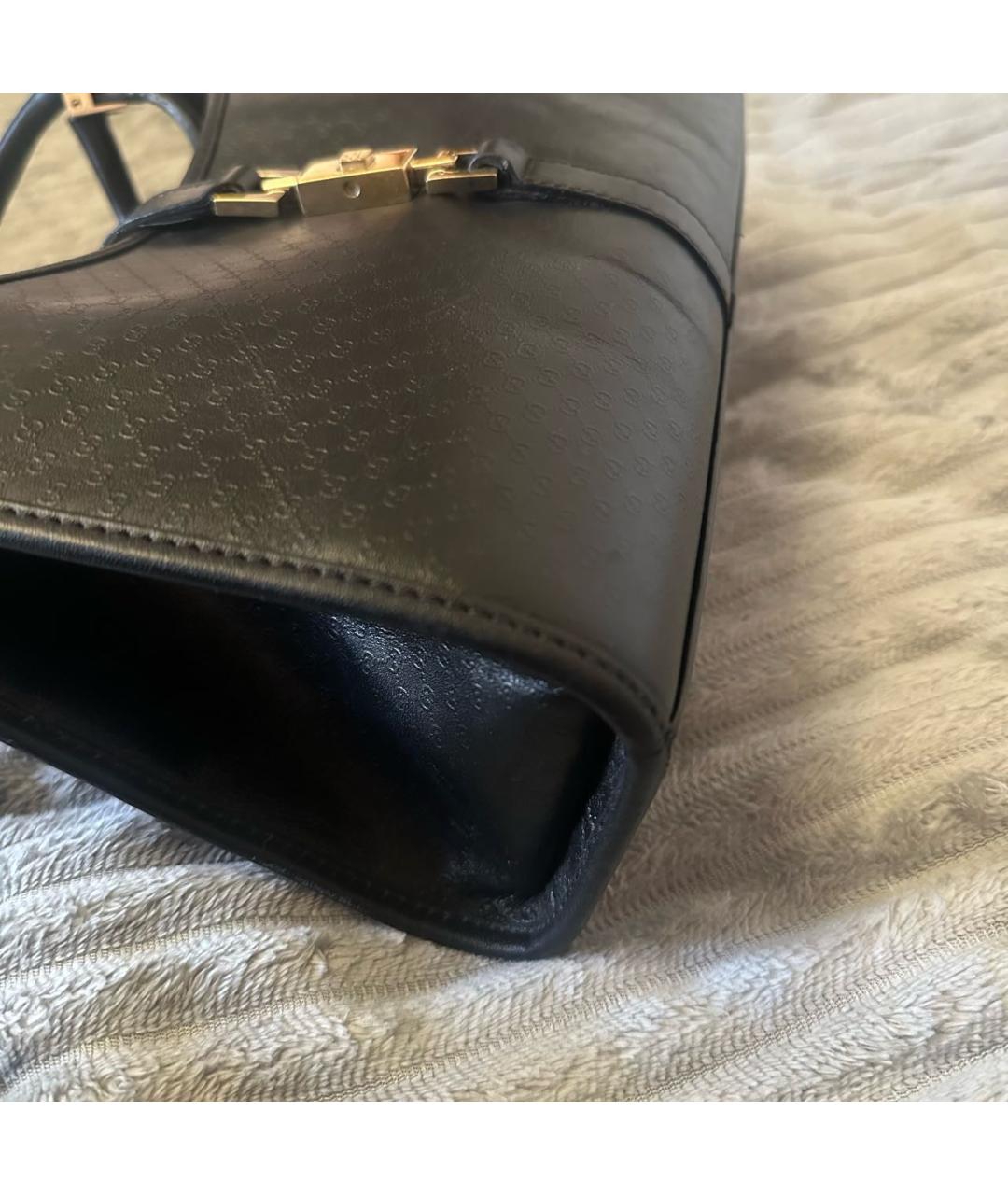 GUCCI Черная кожаная сумка с короткими ручками, фото 8