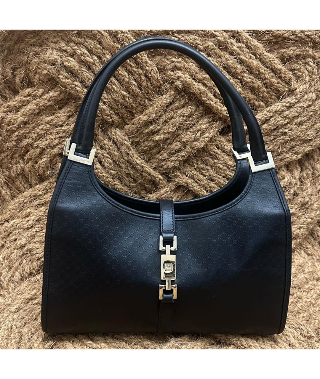 GUCCI Черная кожаная сумка с короткими ручками, фото 9