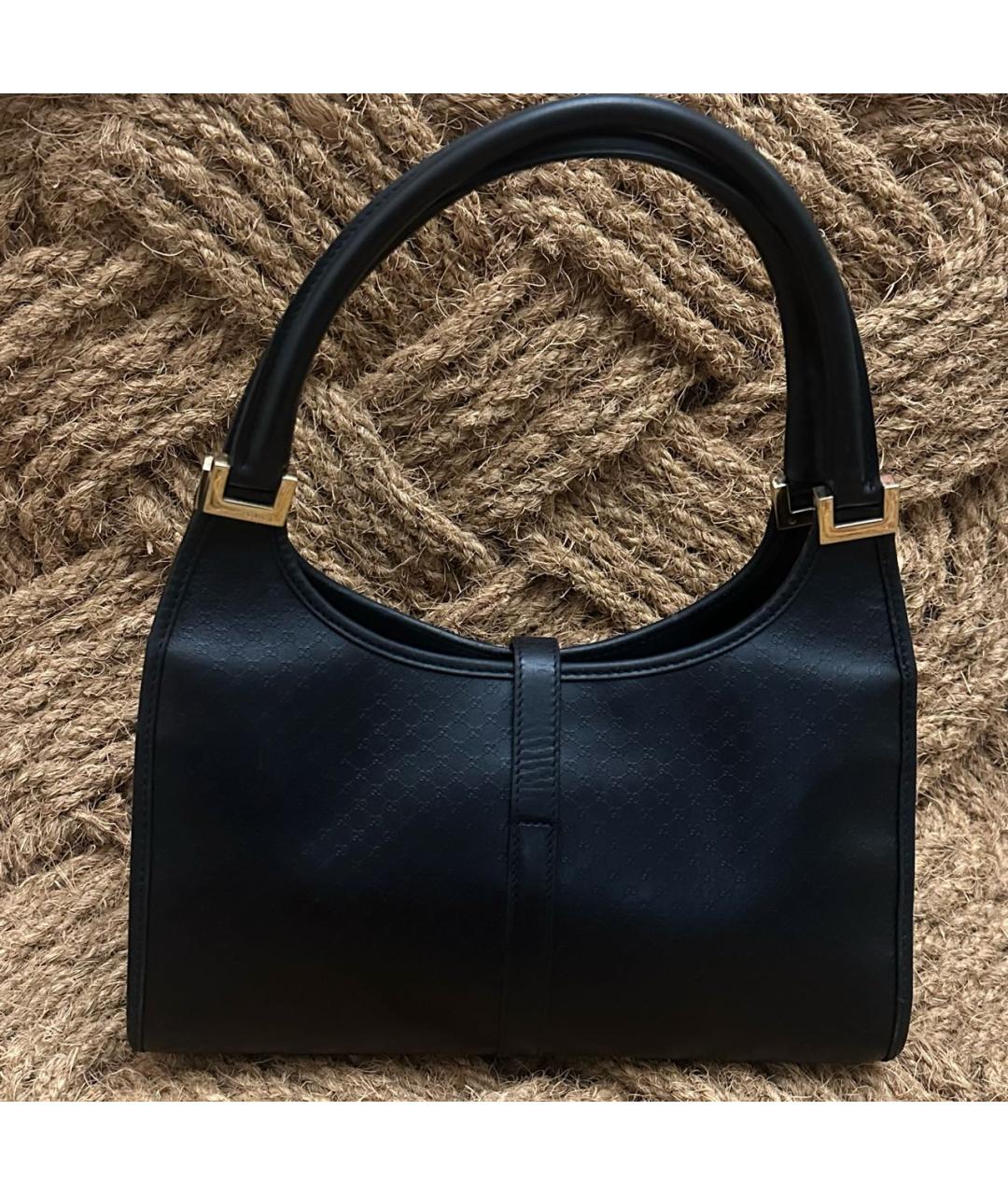 GUCCI Черная кожаная сумка с короткими ручками, фото 2