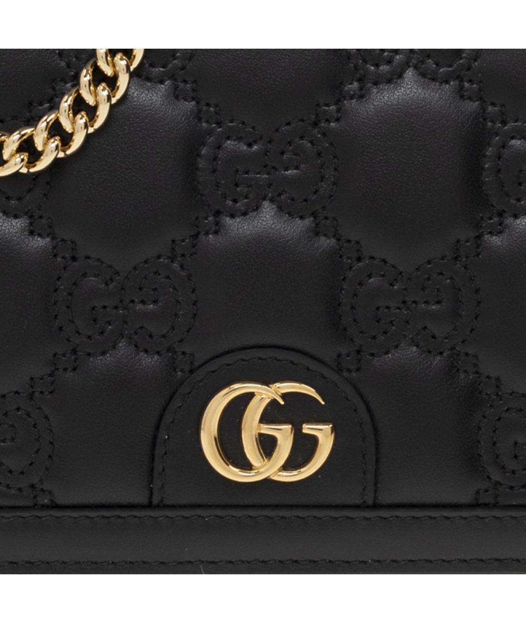 GUCCI Черная кожаная сумка через плечо, фото 5