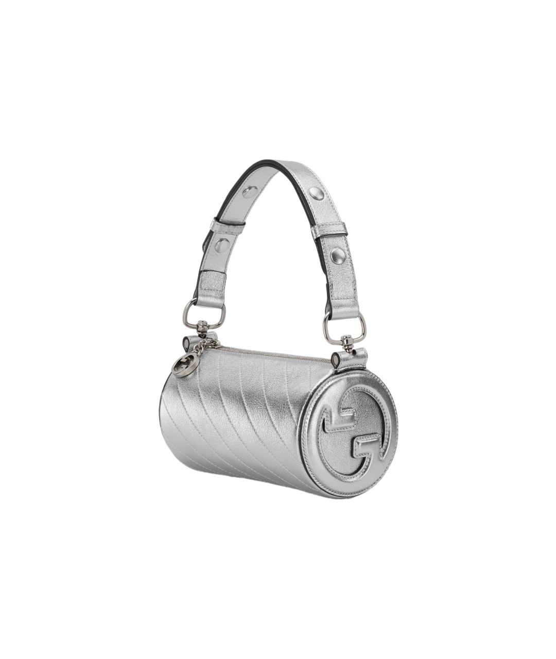 GUCCI Серебряная кожаная сумка через плечо, фото 3