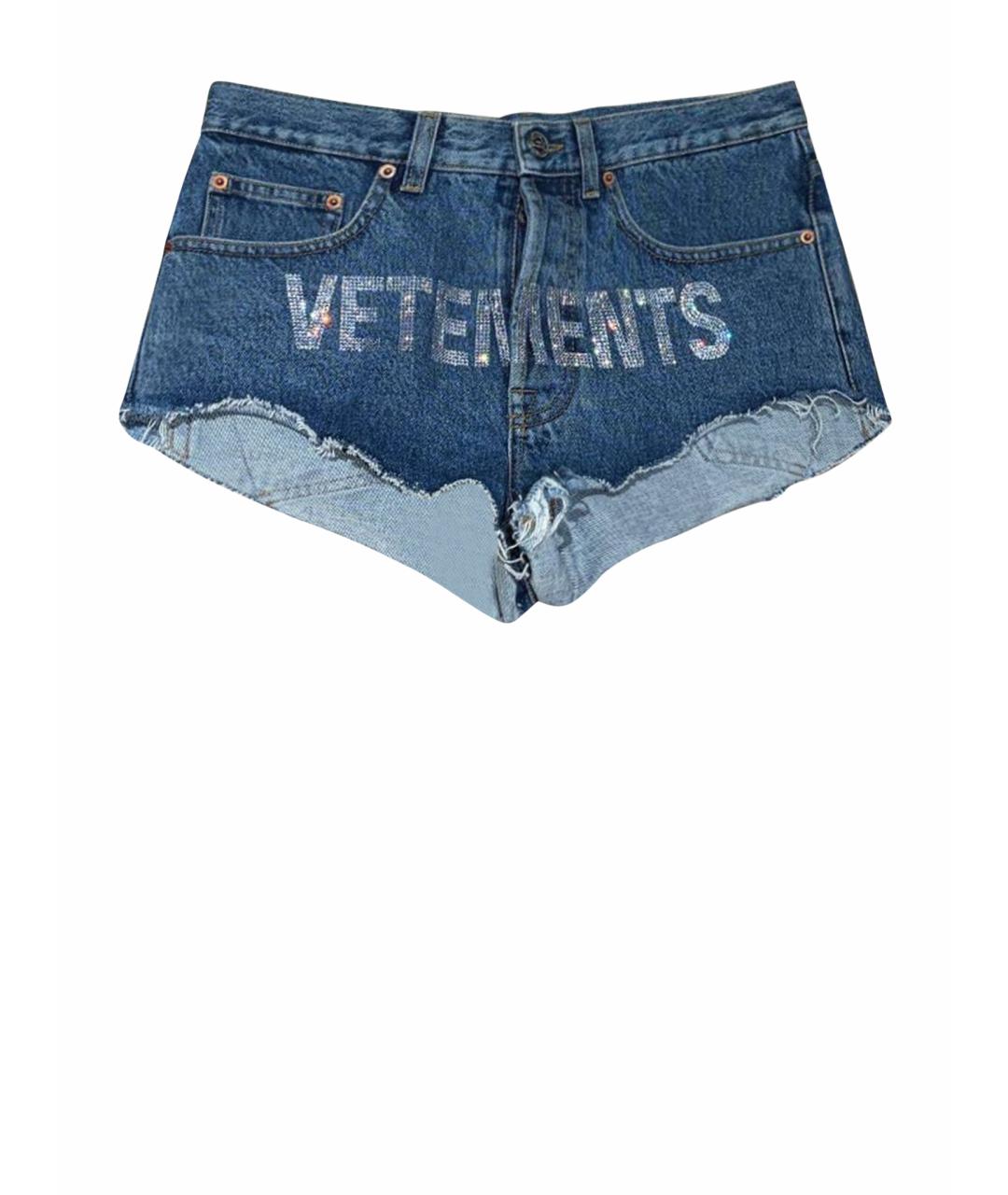 VETEMENTS Голубые деним шорты, фото 1
