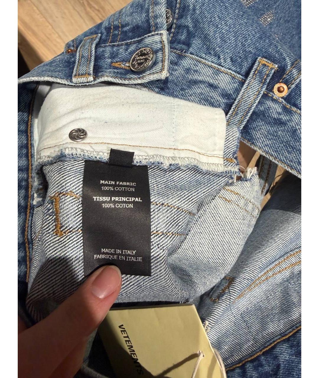 VETEMENTS Голубые деним шорты, фото 7