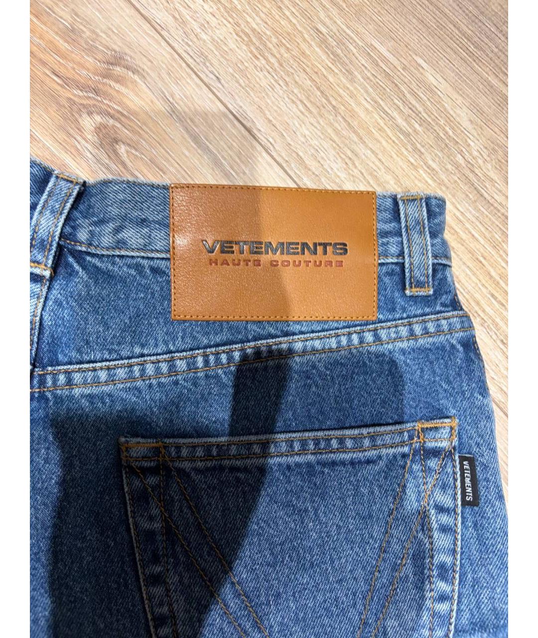 VETEMENTS Голубые деним шорты, фото 4