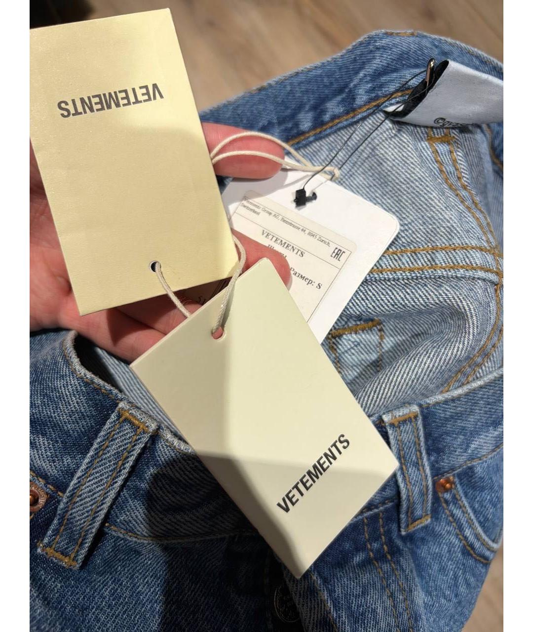 VETEMENTS Голубые деним шорты, фото 6