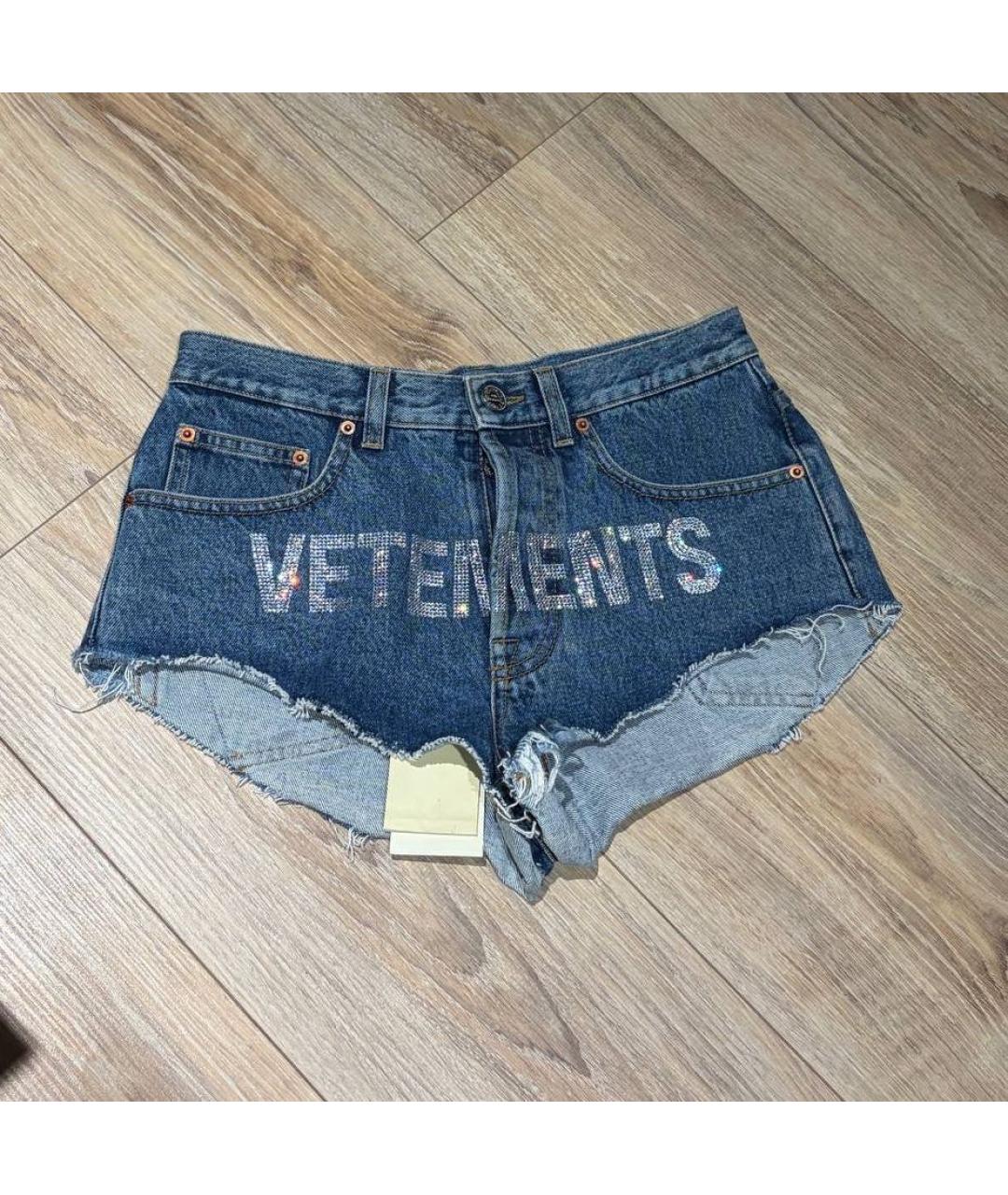 VETEMENTS Голубые деним шорты, фото 8