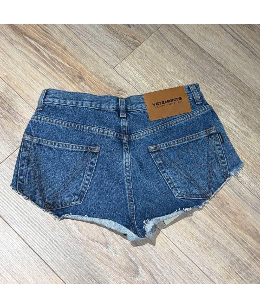 VETEMENTS Голубые деним шорты, фото 2