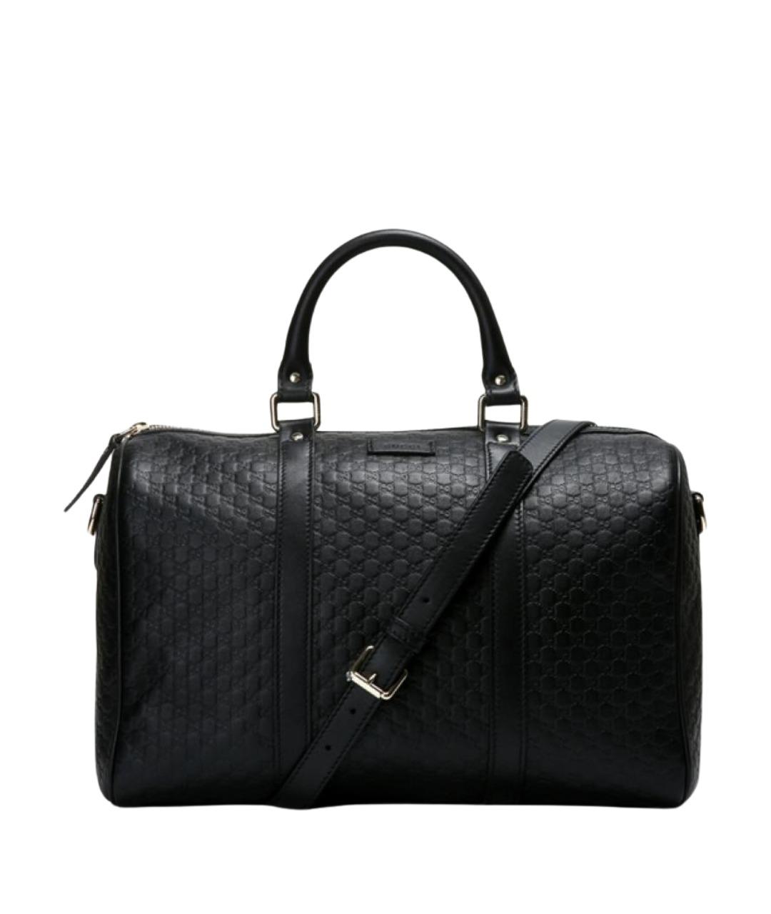 GUCCI Черная кожаная дорожная/спортивная сумка, фото 1