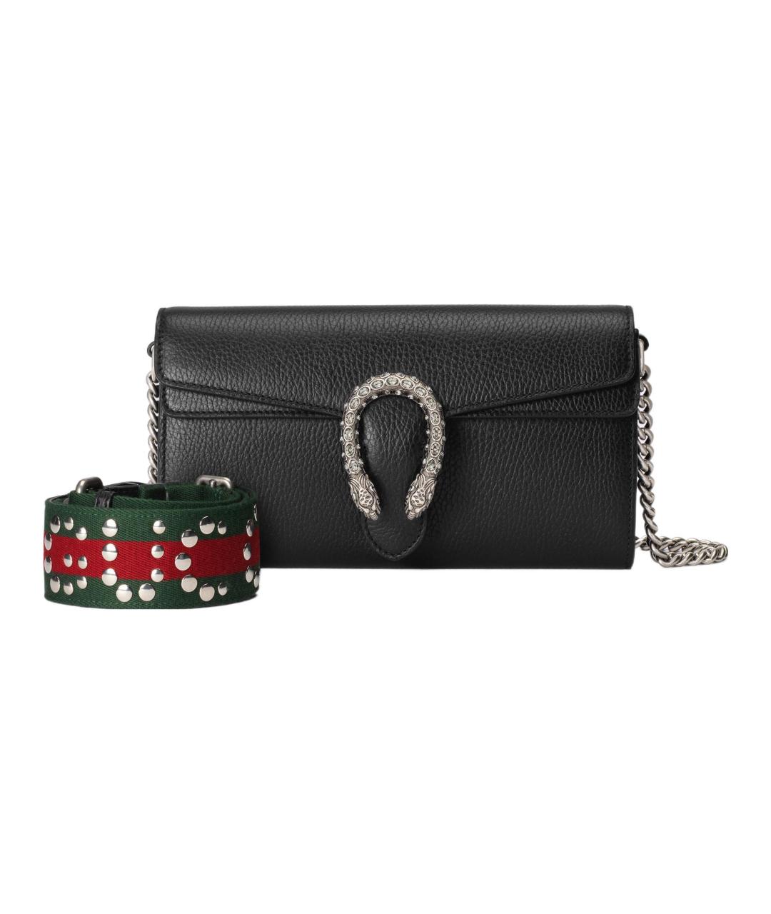 GUCCI Черная кожаная сумка через плечо, фото 3