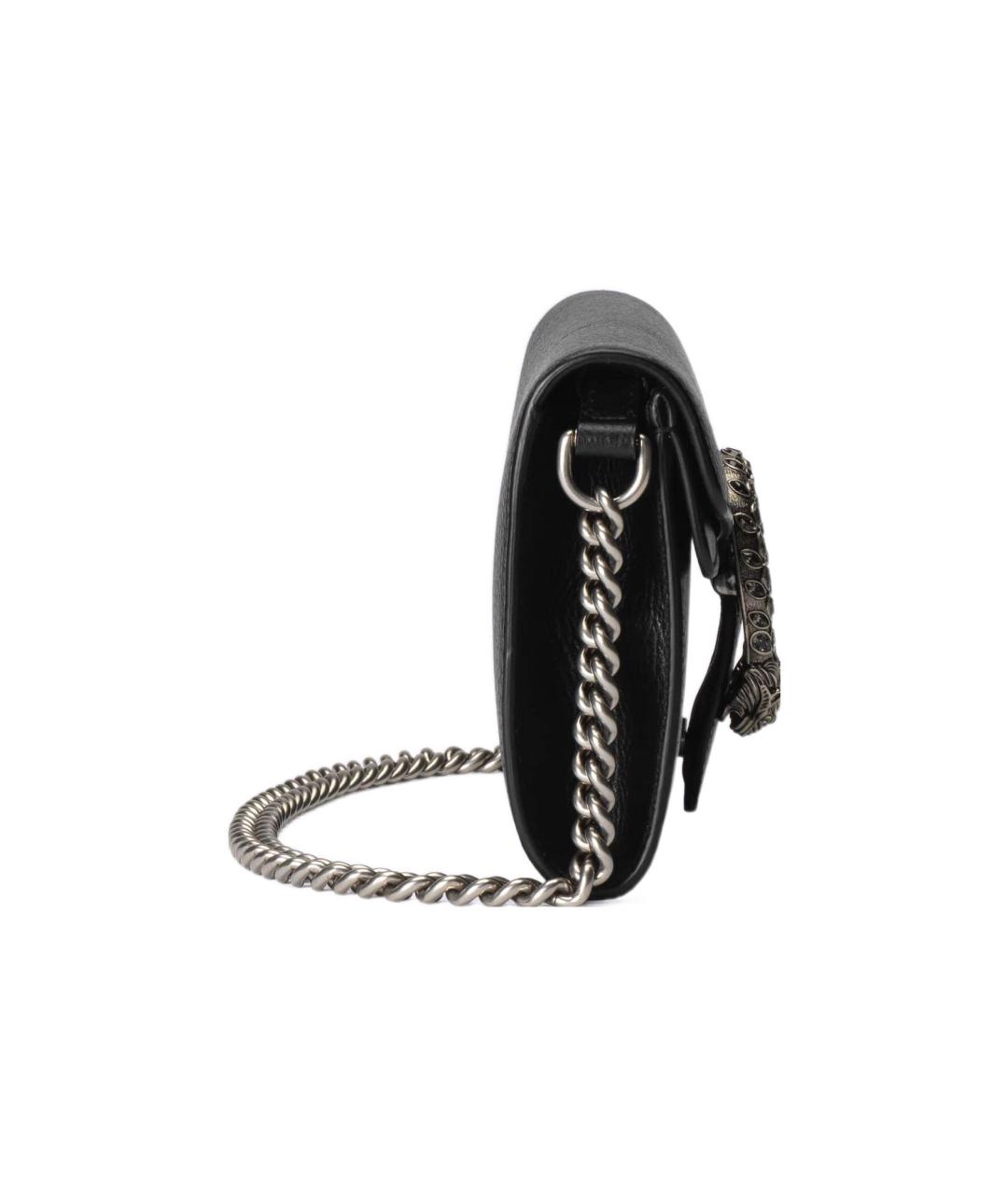 GUCCI Черная кожаная сумка через плечо, фото 5