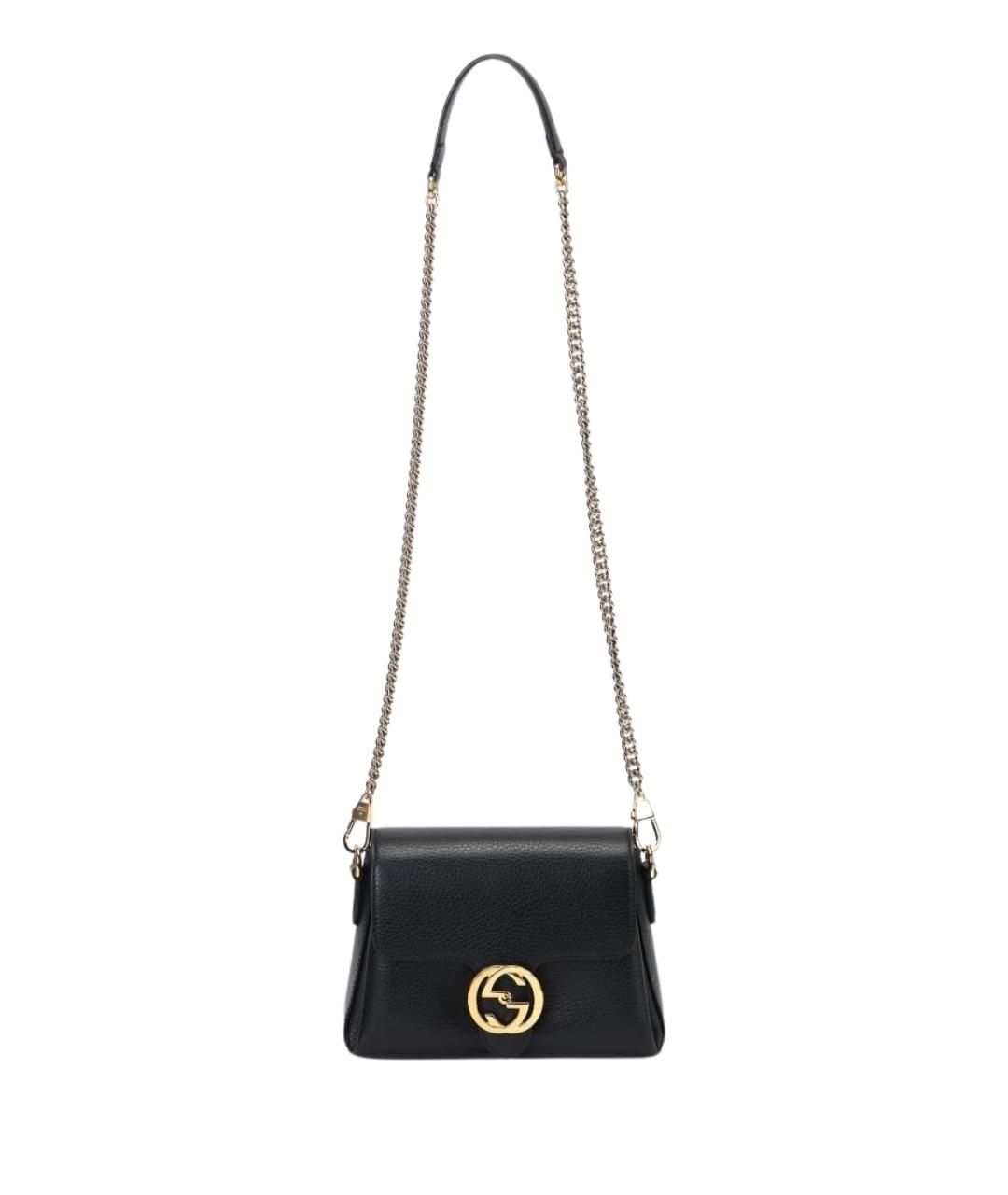 GUCCI Черная кожаная сумка через плечо, фото 1