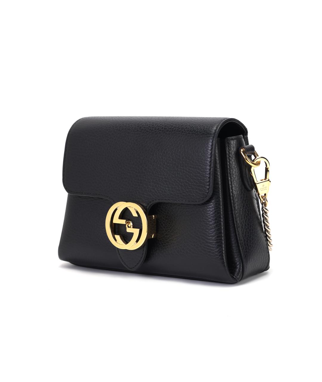 GUCCI Черная кожаная сумка через плечо, фото 2