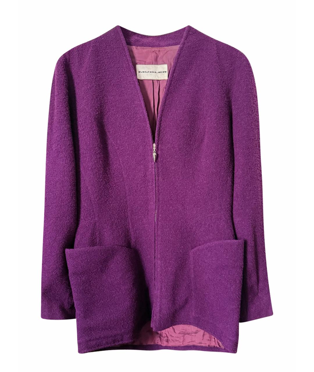 MUGLER Фиолетовый шерстяной джемпер / свитер, фото 1