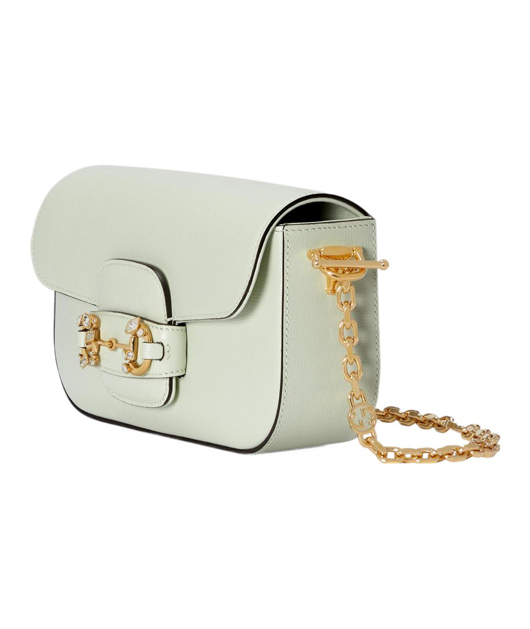 GUCCI Салатовая кожаная сумка через плечо, фото 2