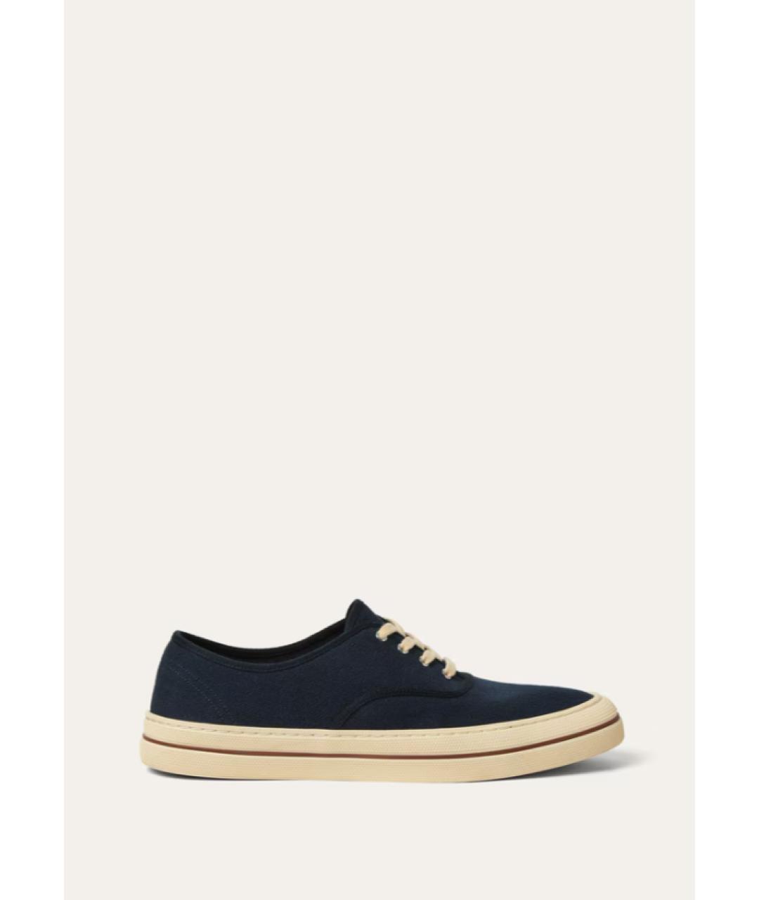 LORO PIANA Темно-синие текстильные кеды, фото 6