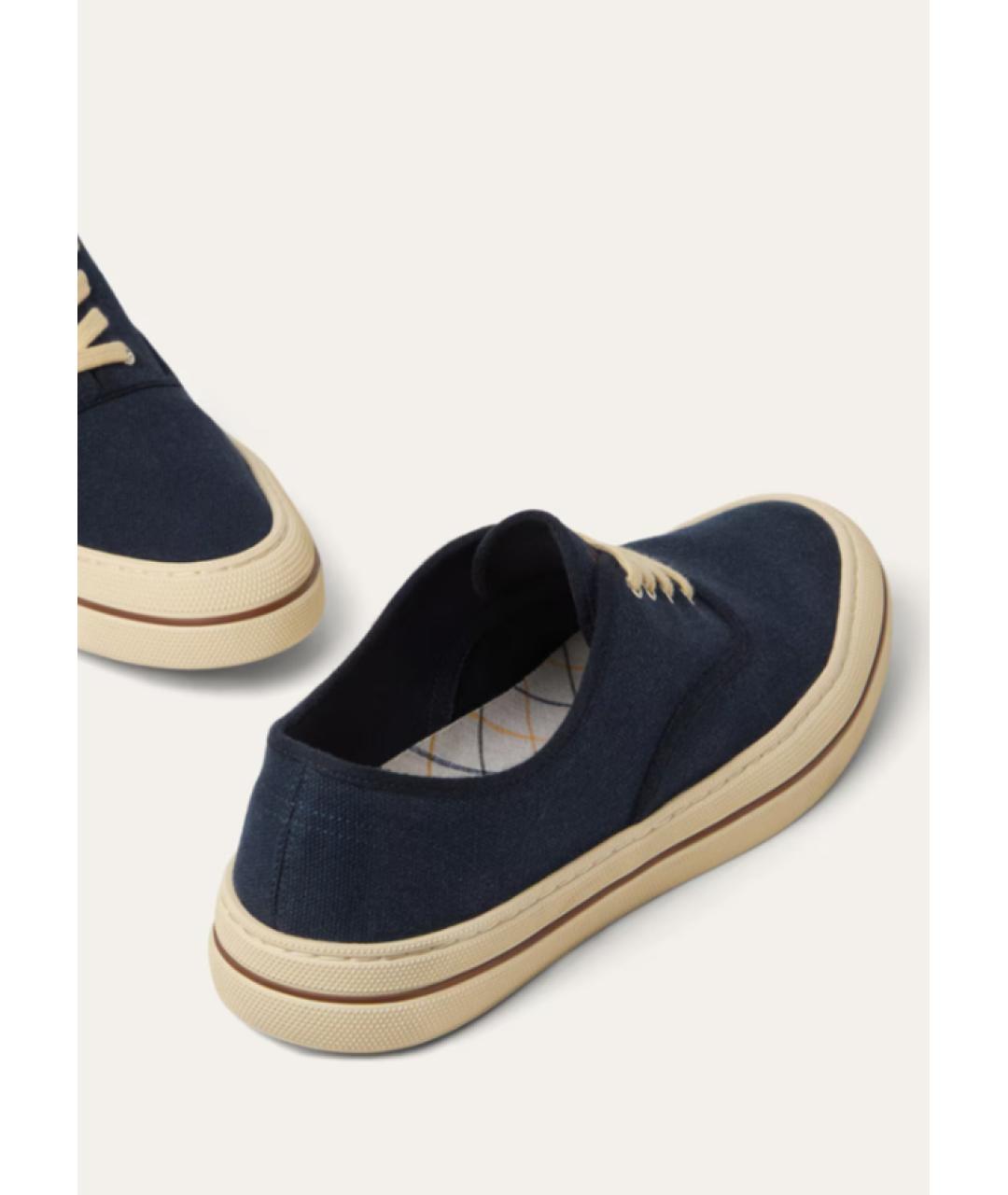 LORO PIANA Темно-синие текстильные кеды, фото 4