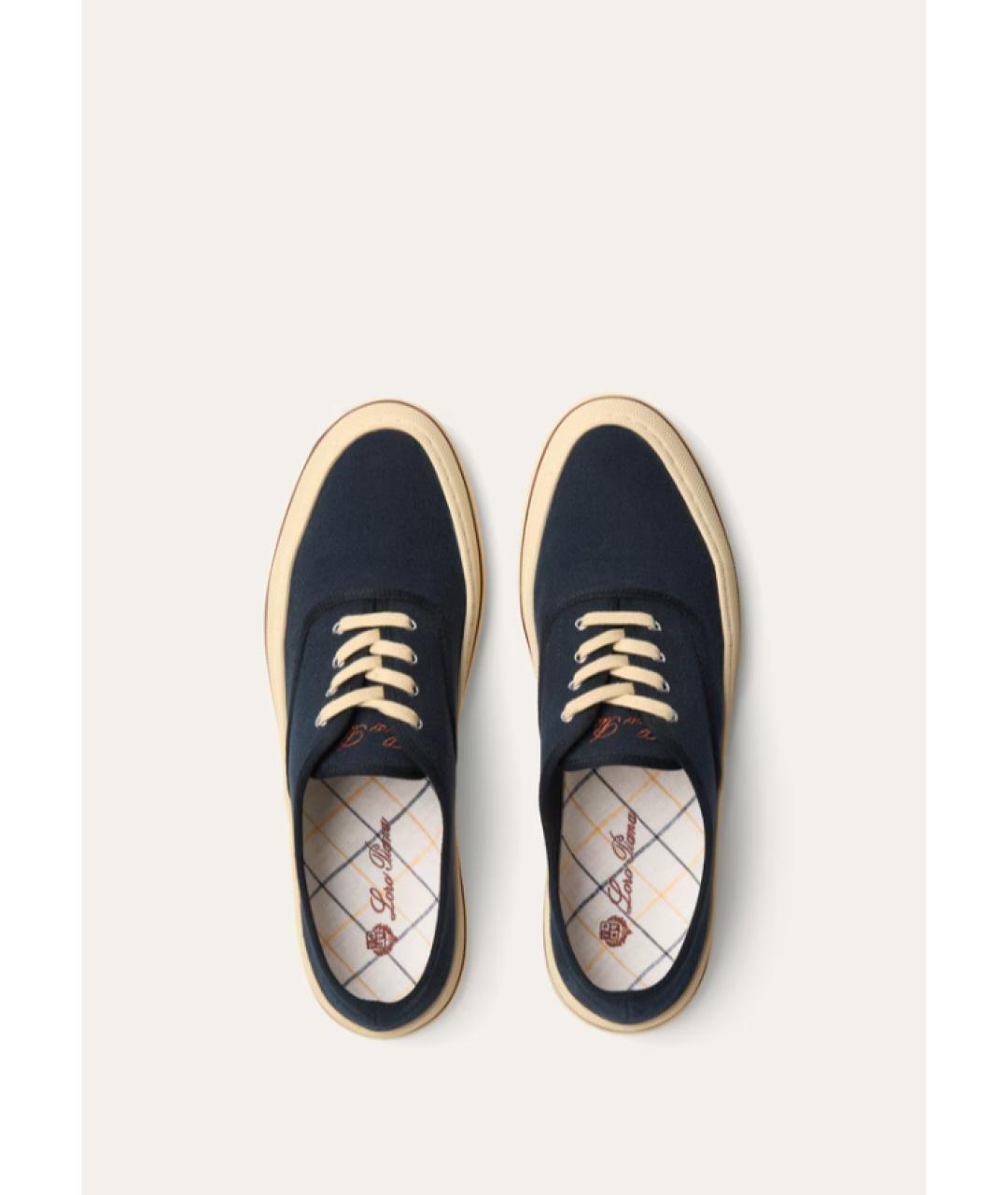 LORO PIANA Темно-синие текстильные кеды, фото 3