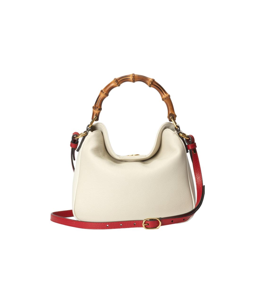 GUCCI Белая кожаная сумка через плечо, фото 5