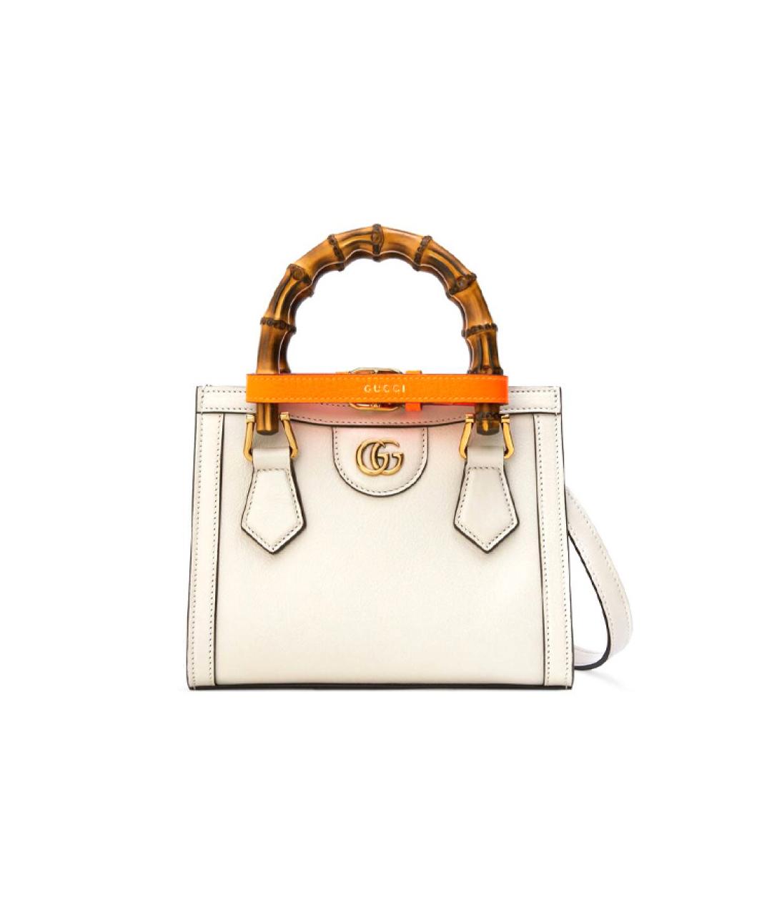 GUCCI Белая кожаная сумка через плечо, фото 6