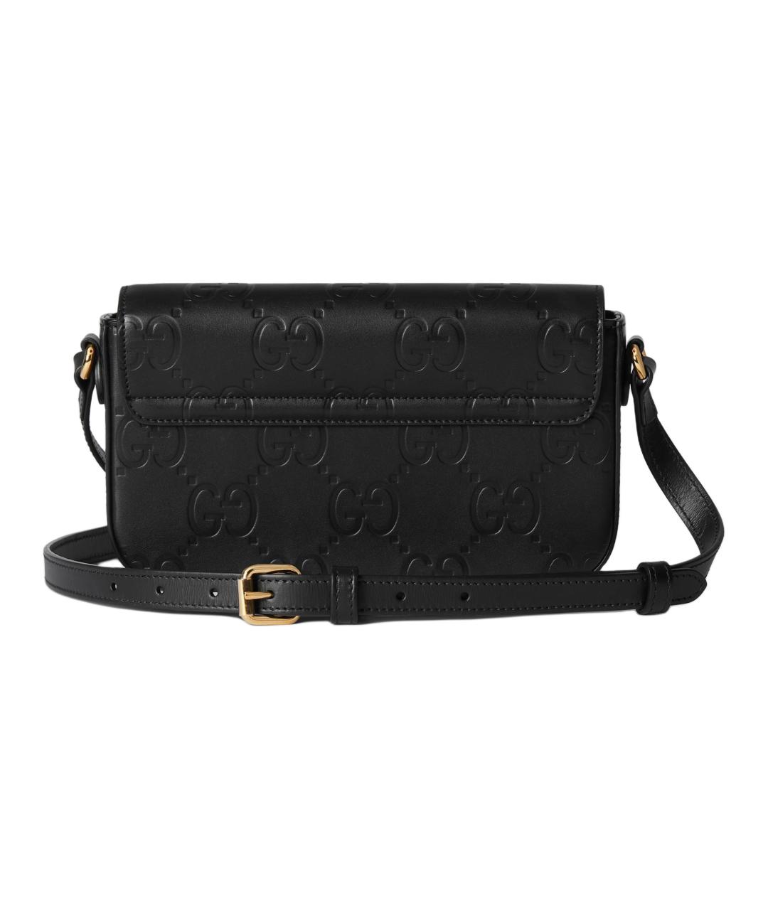 GUCCI Черная кожаная сумка через плечо, фото 4