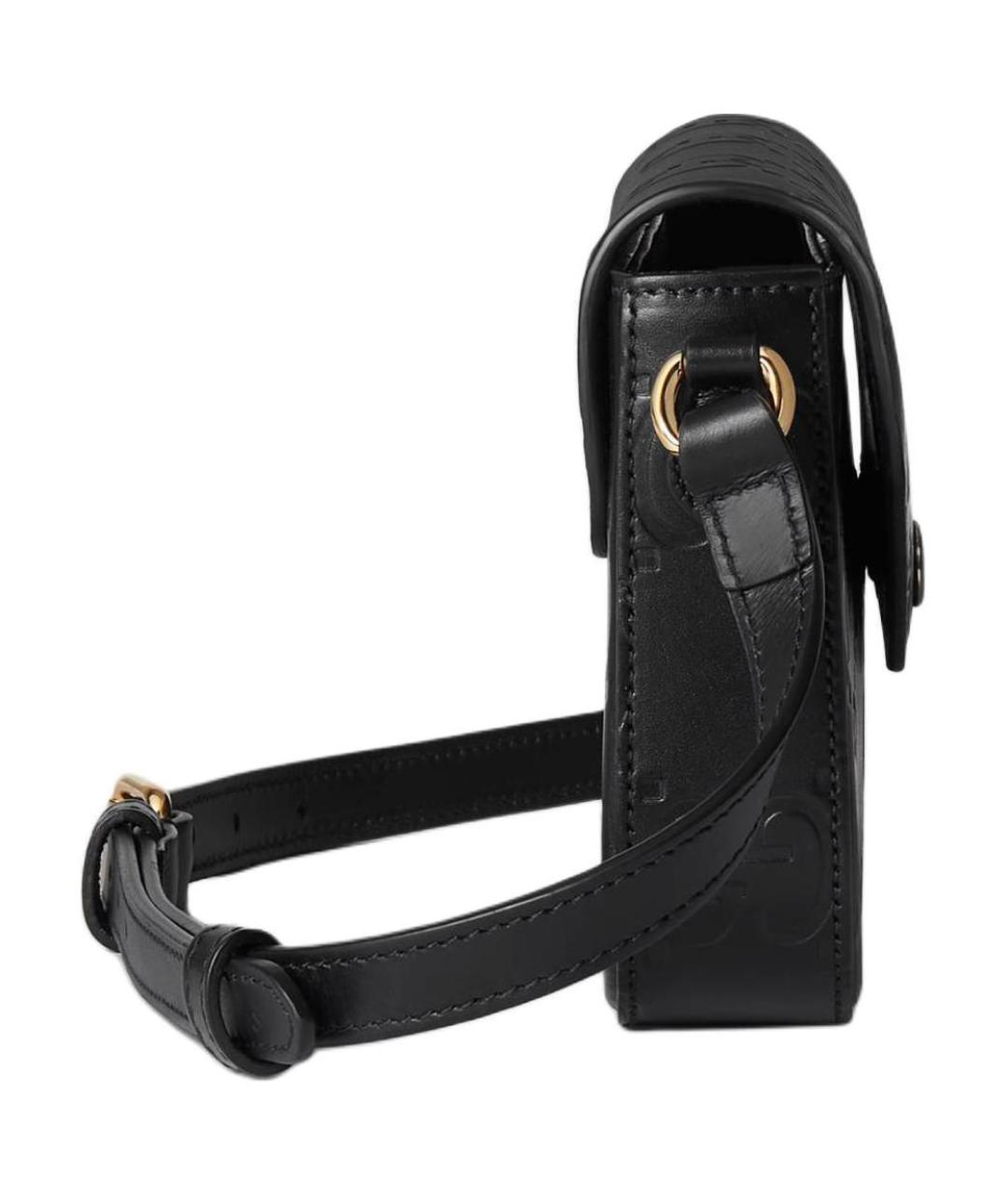 GUCCI Черная кожаная сумка через плечо, фото 3