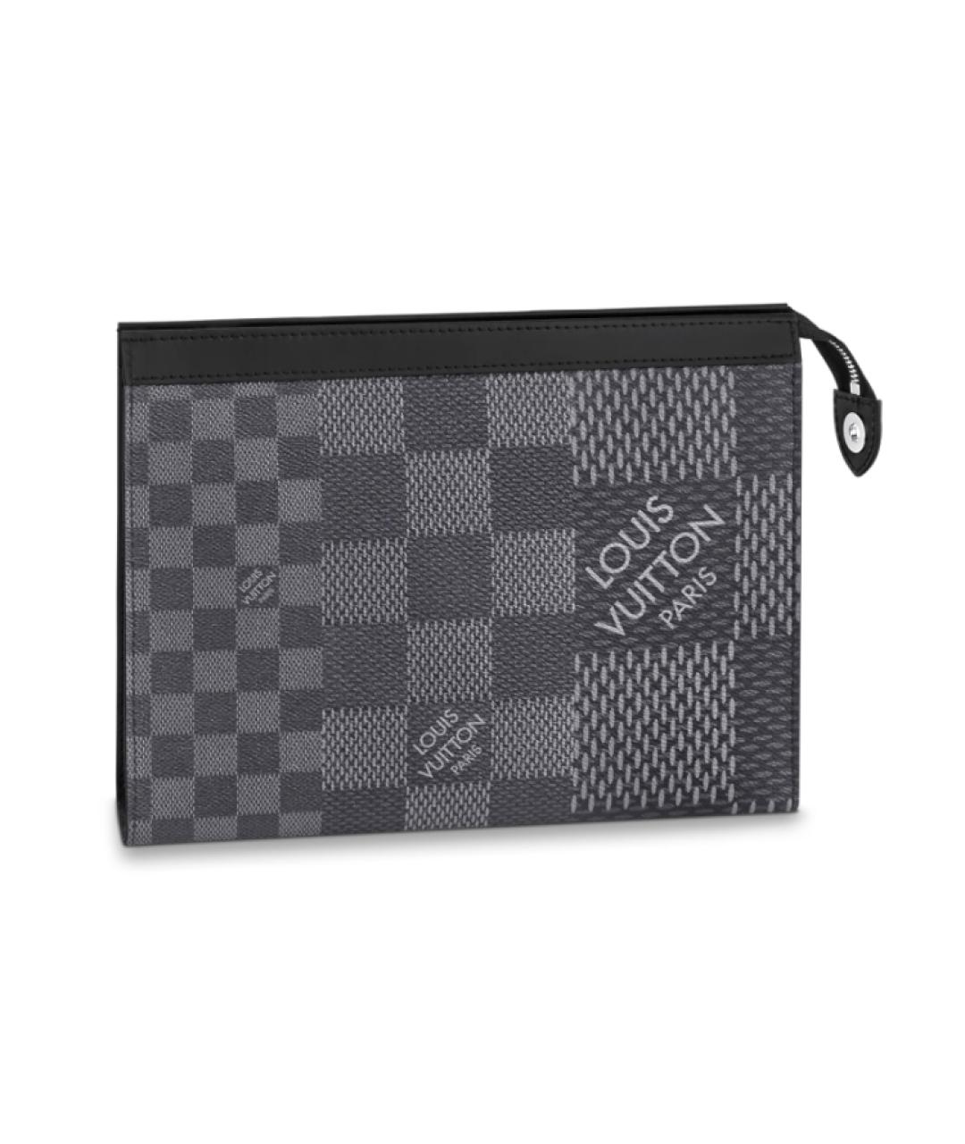 LOUIS VUITTON Антрацитовая барсетка, фото 2