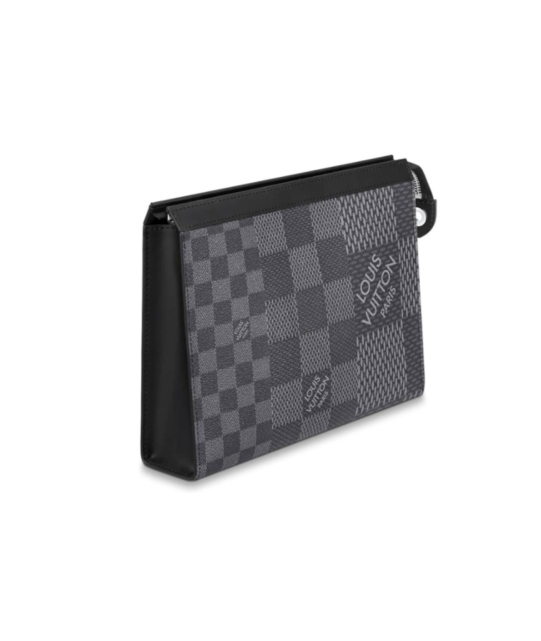 LOUIS VUITTON Антрацитовая барсетка, фото 3