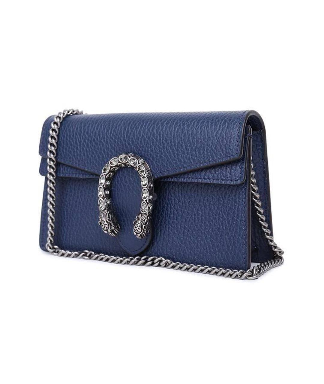 GUCCI Синяя кожаная сумка через плечо, фото 2