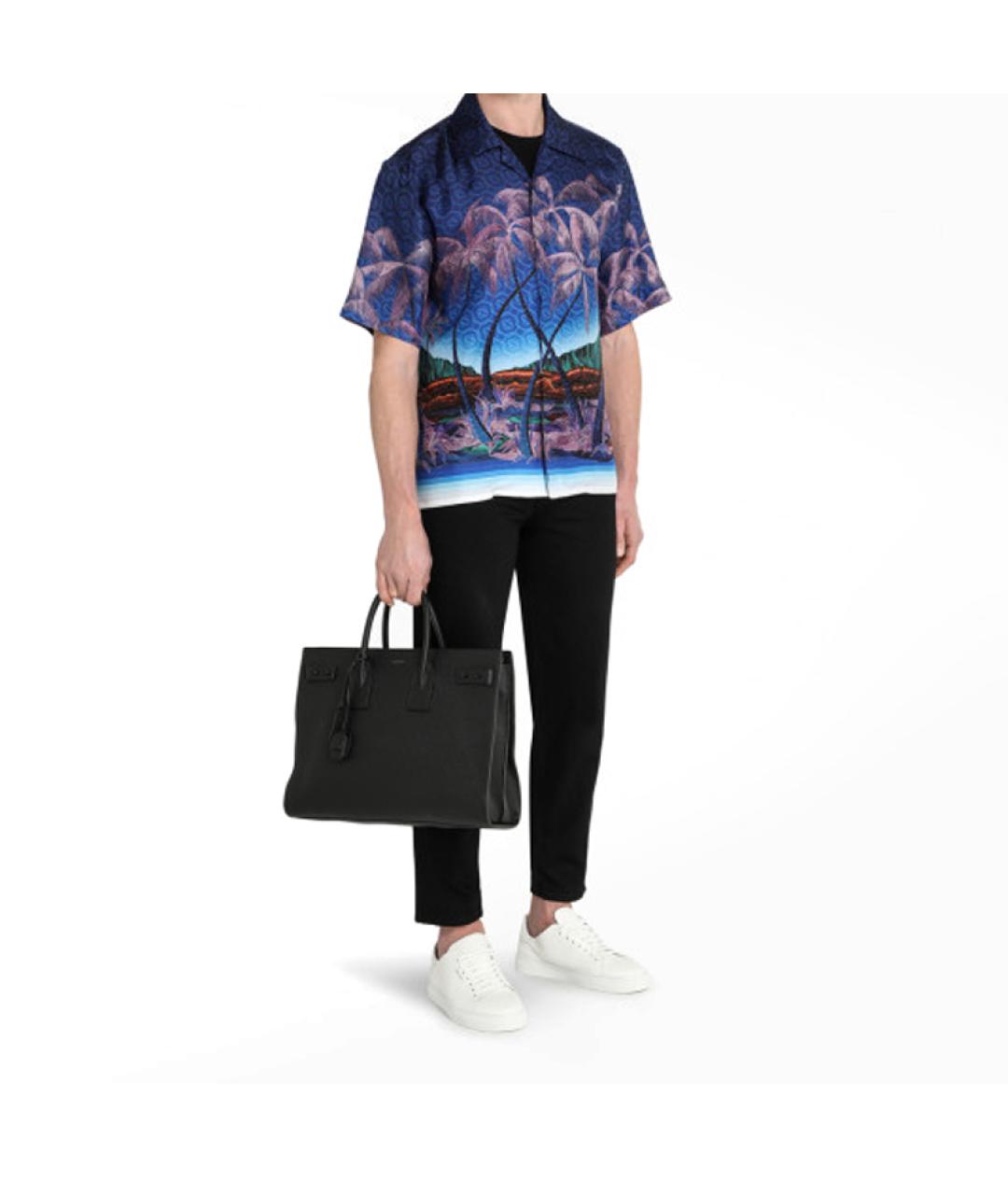 SAINT LAURENT Черная кожаная сумка через плечо, фото 5