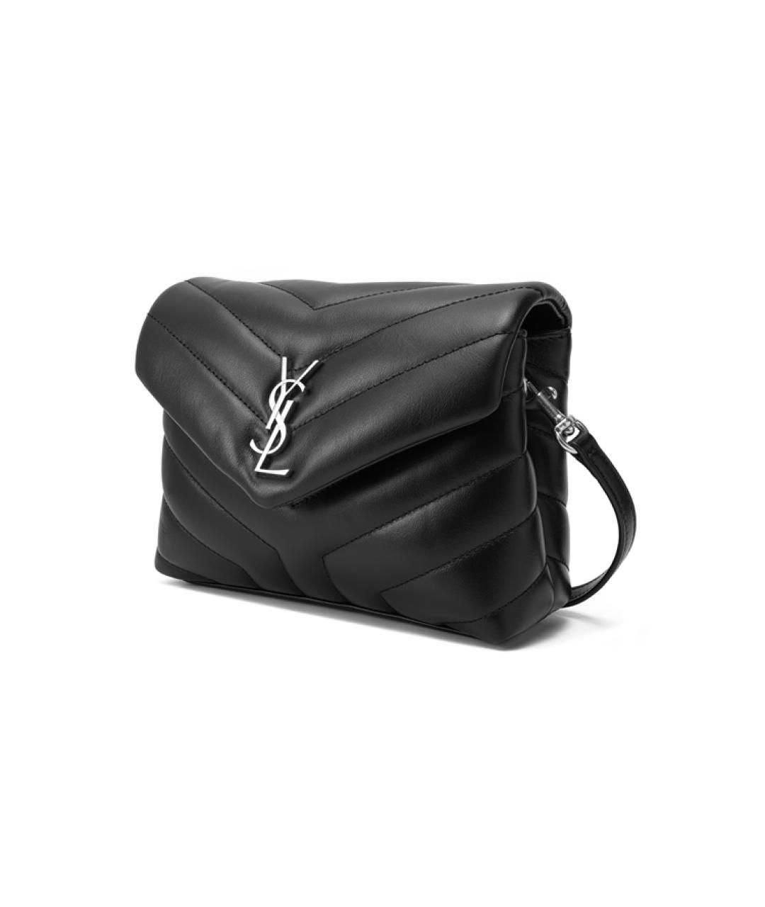 SAINT LAURENT Черная кожаная сумка через плечо, фото 3