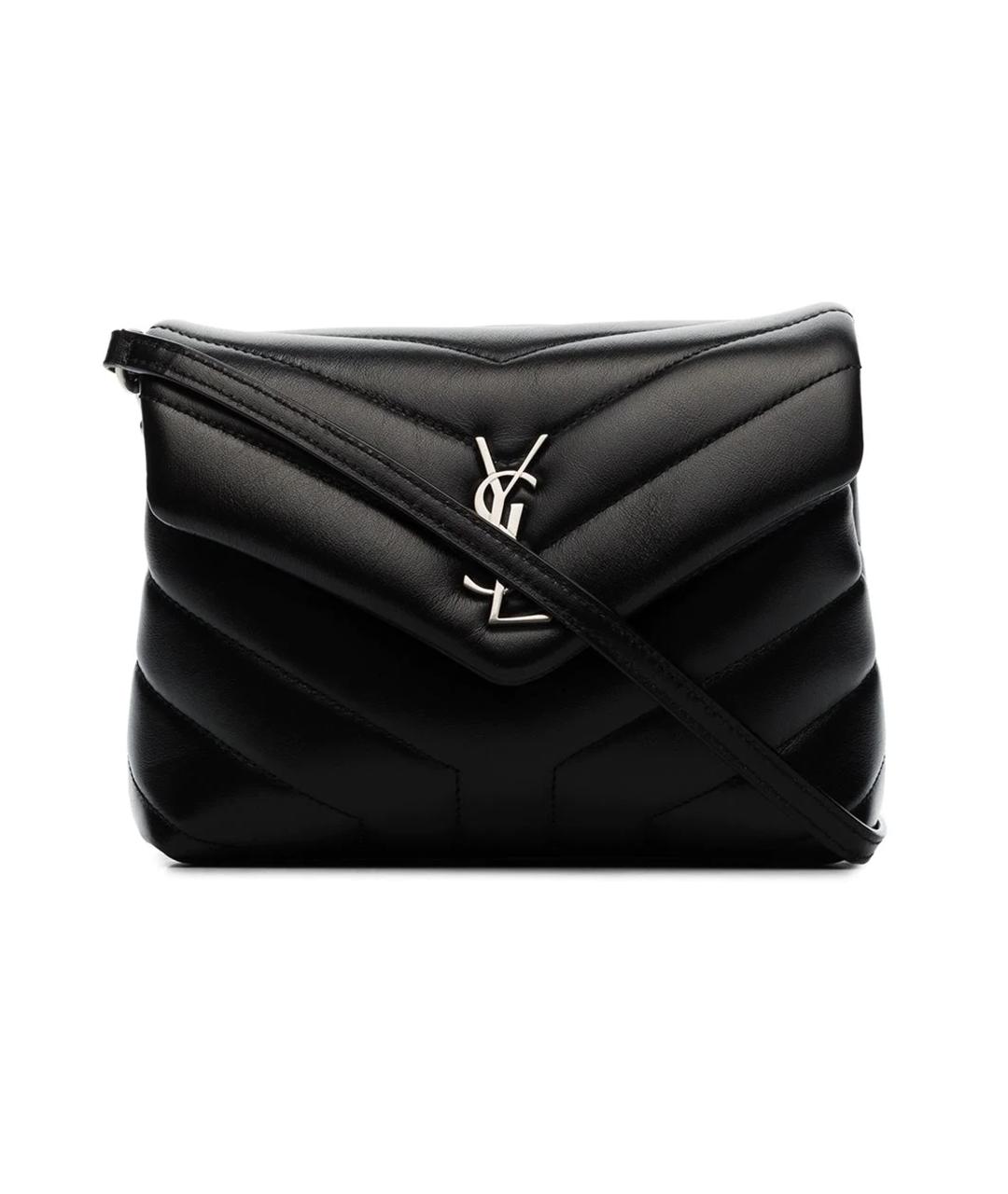 SAINT LAURENT Черная кожаная сумка через плечо, фото 1