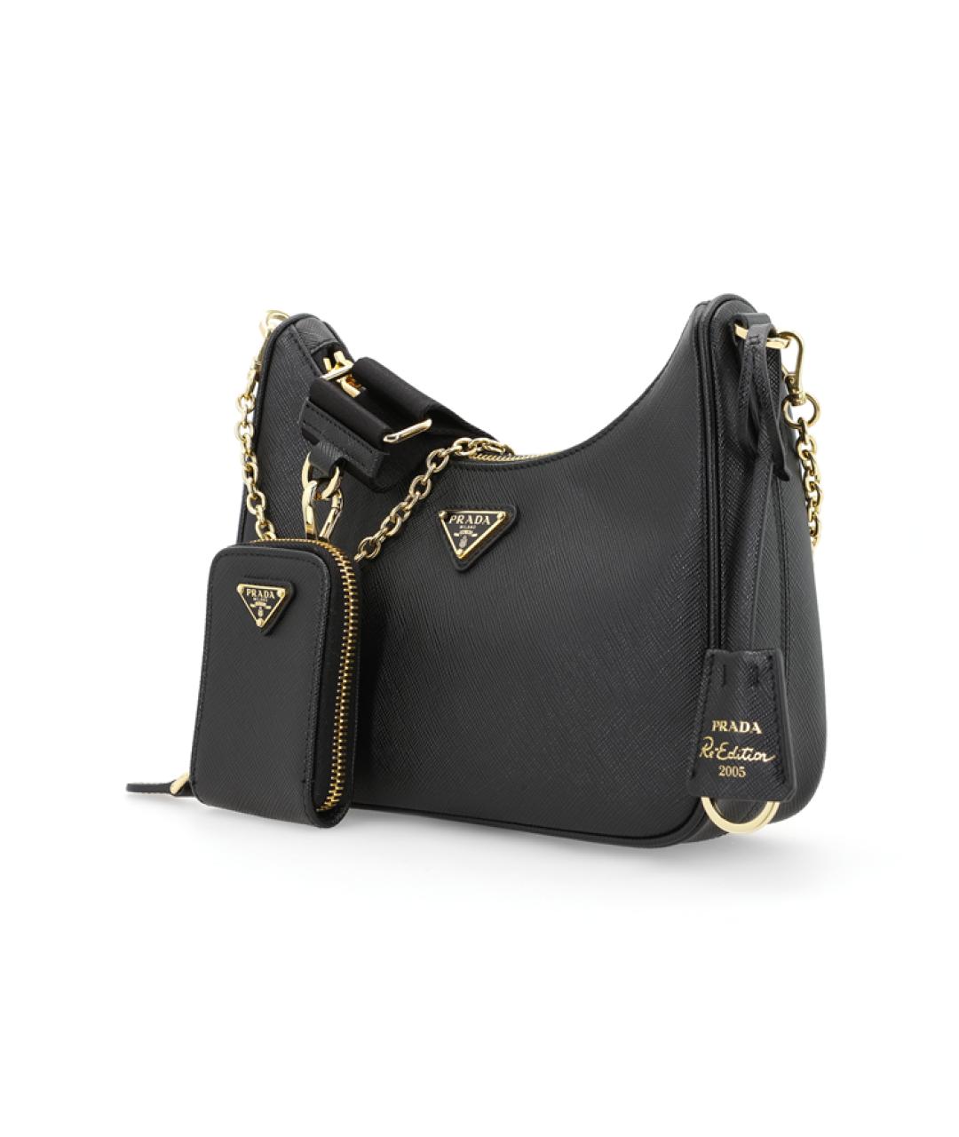 PRADA Черная кожаная сумка через плечо, фото 4