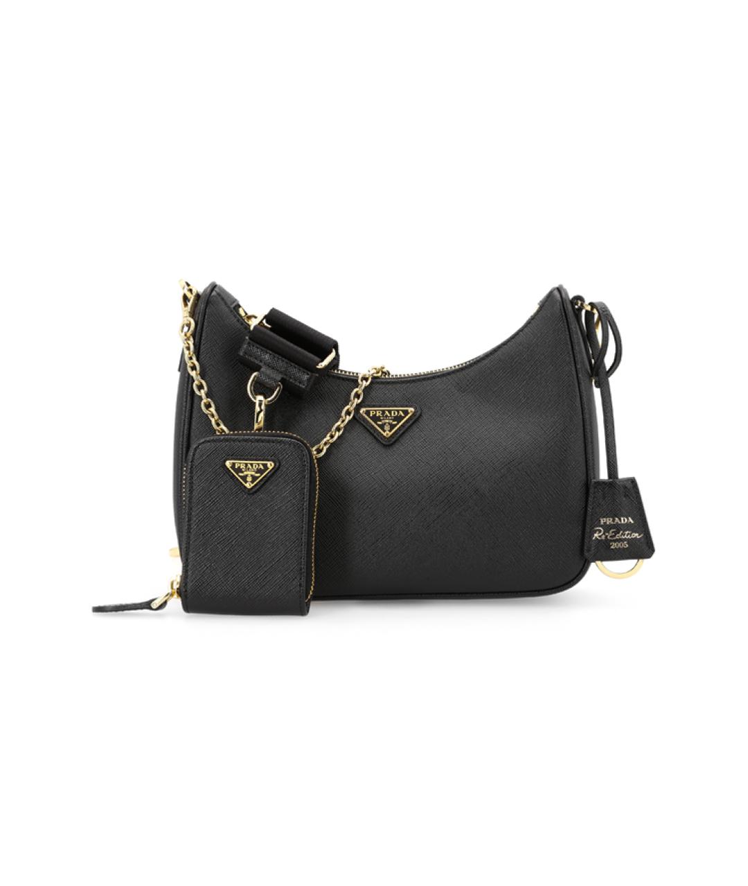 PRADA Черная кожаная сумка через плечо, фото 2