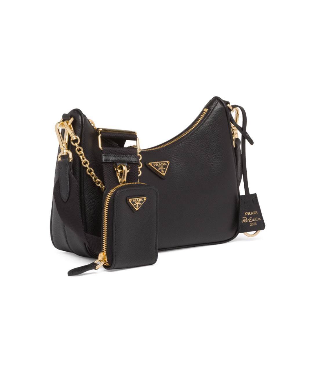 PRADA Черная кожаная сумка через плечо, фото 3
