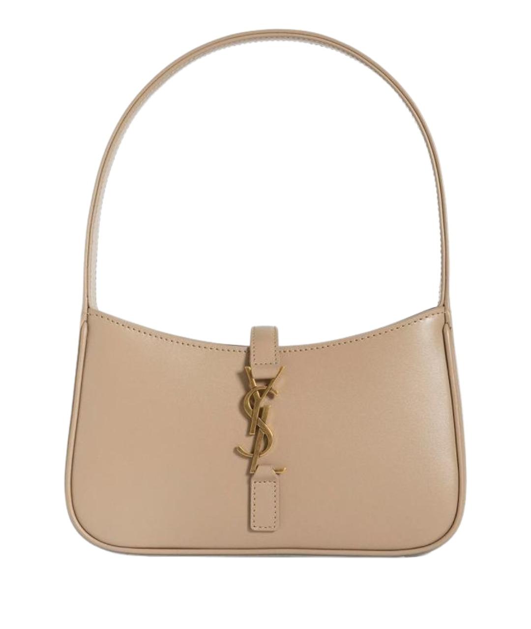 SAINT LAURENT Бежевая кожаная сумка через плечо, фото 1