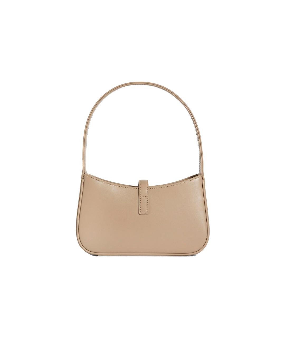 SAINT LAURENT Бежевая кожаная сумка через плечо, фото 3