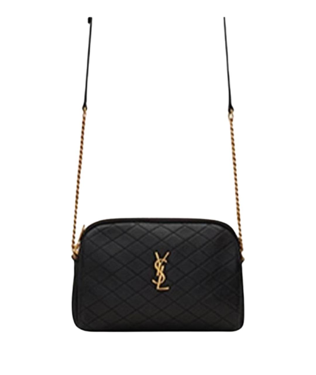 SAINT LAURENT Черная кожаная сумка через плечо, фото 1