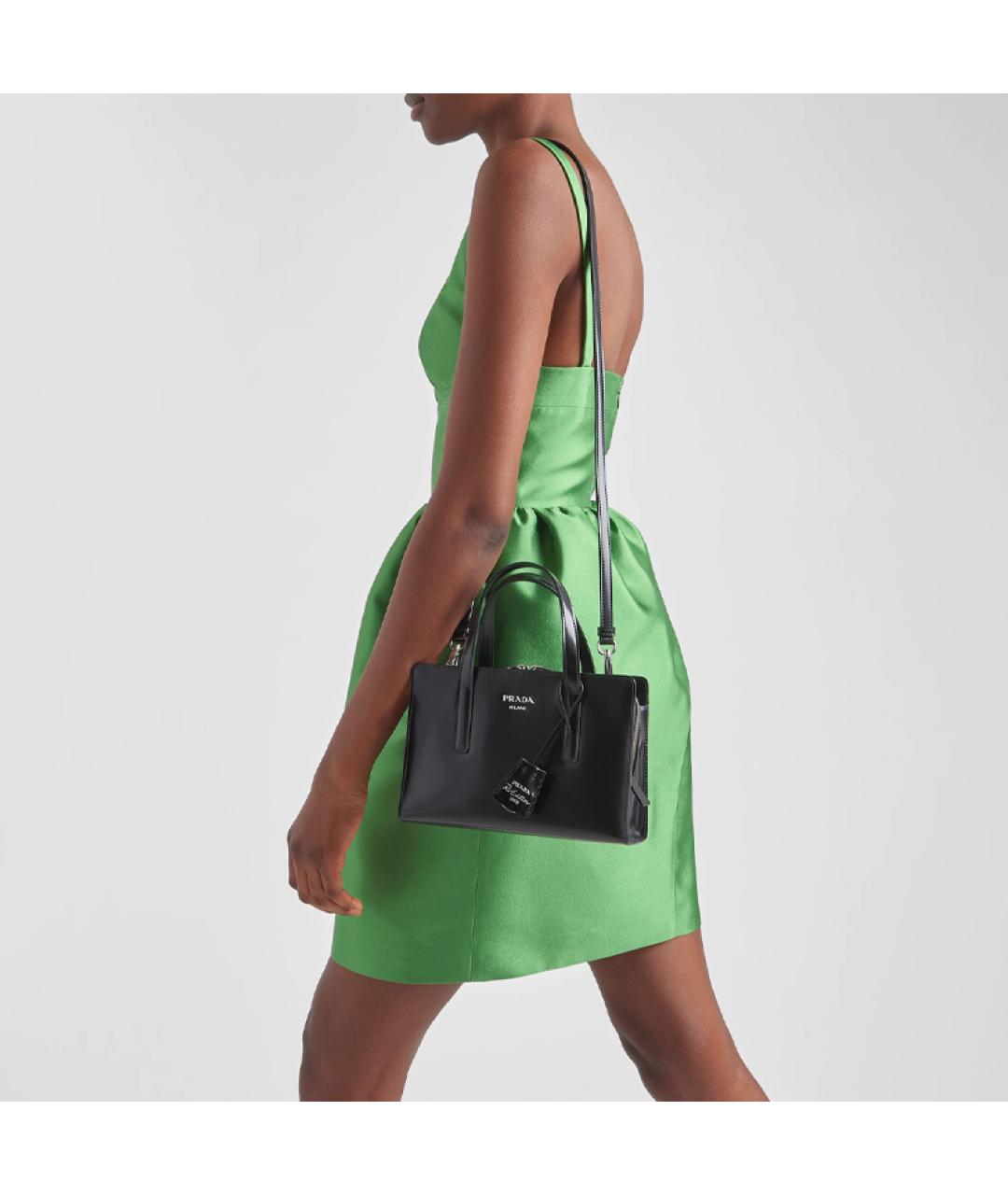 PRADA Черная кожаная сумка через плечо, фото 4