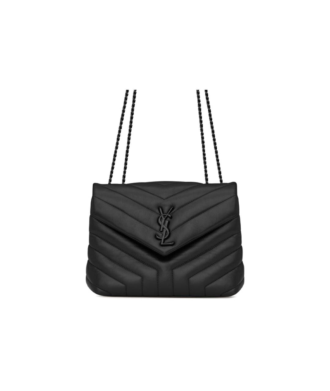 SAINT LAURENT Черная кожаная сумка через плечо, фото 6