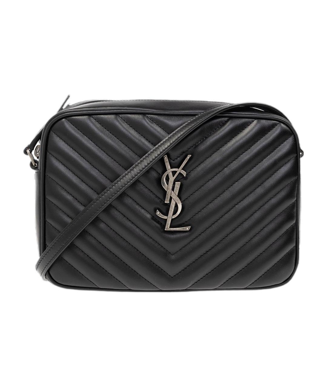 SAINT LAURENT Черная кожаная сумка через плечо, фото 1