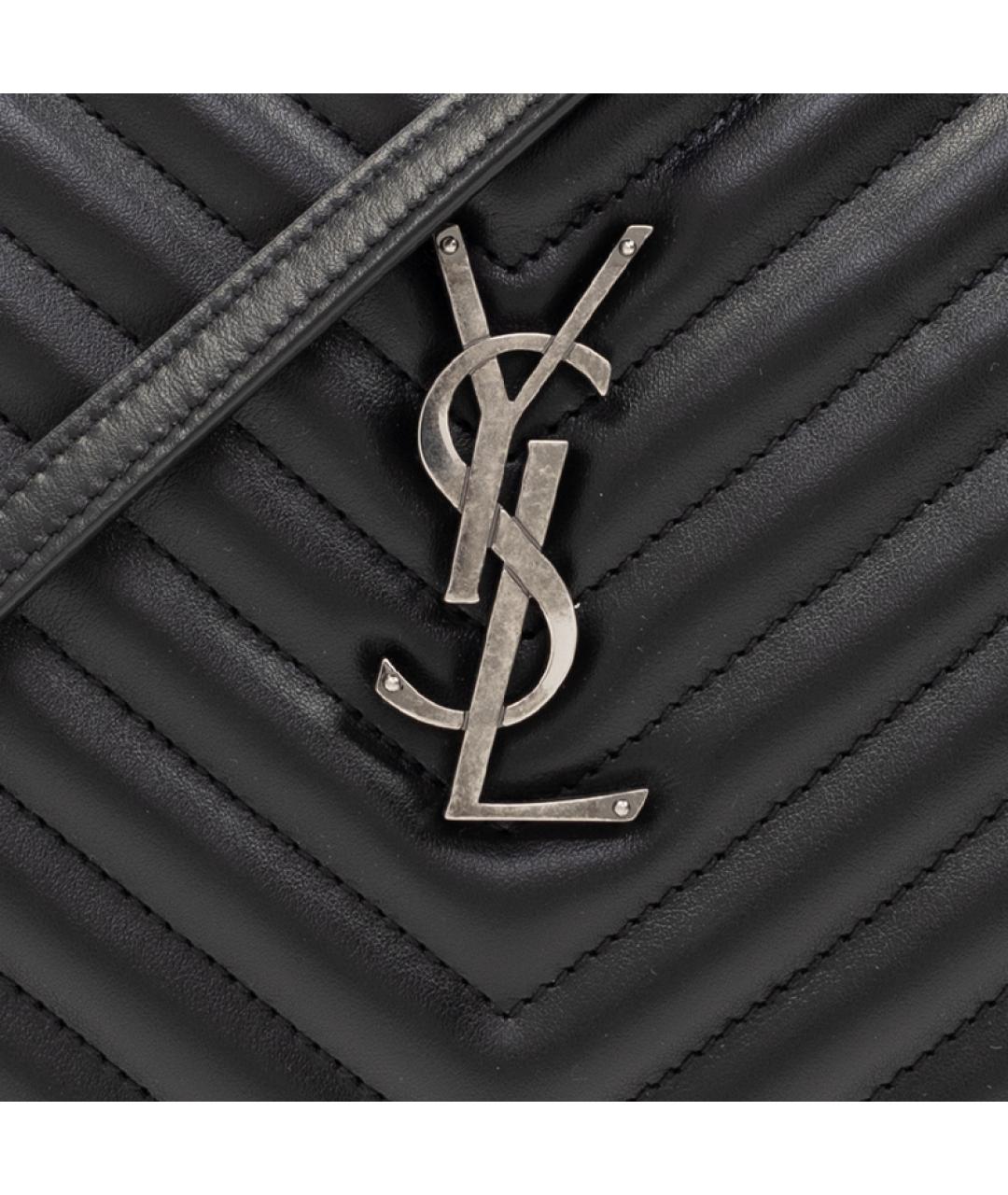 SAINT LAURENT Черная кожаная сумка через плечо, фото 5