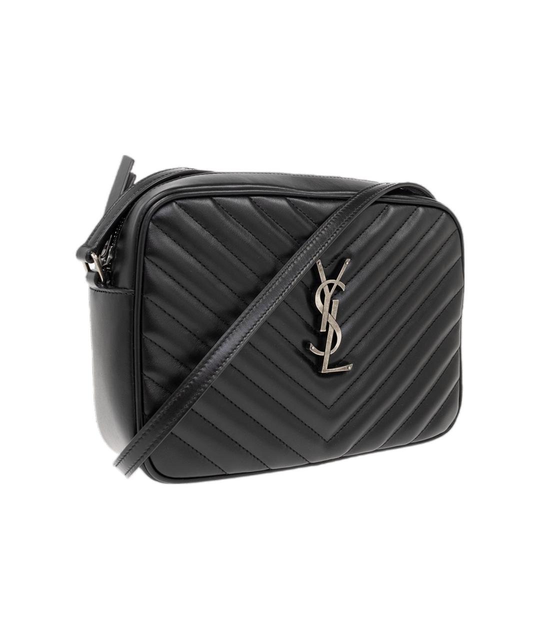 SAINT LAURENT Черная кожаная сумка через плечо, фото 2