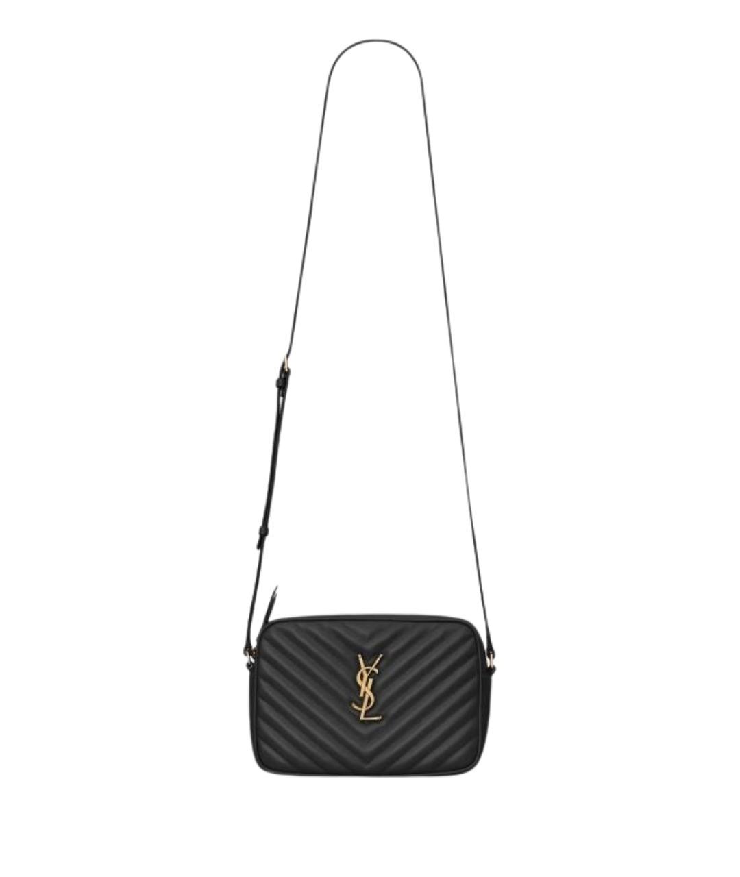 SAINT LAURENT Черная кожаная сумка через плечо, фото 1