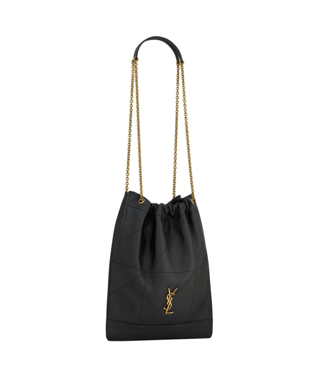 SAINT LAURENT Черная кожаная сумка через плечо, фото 2