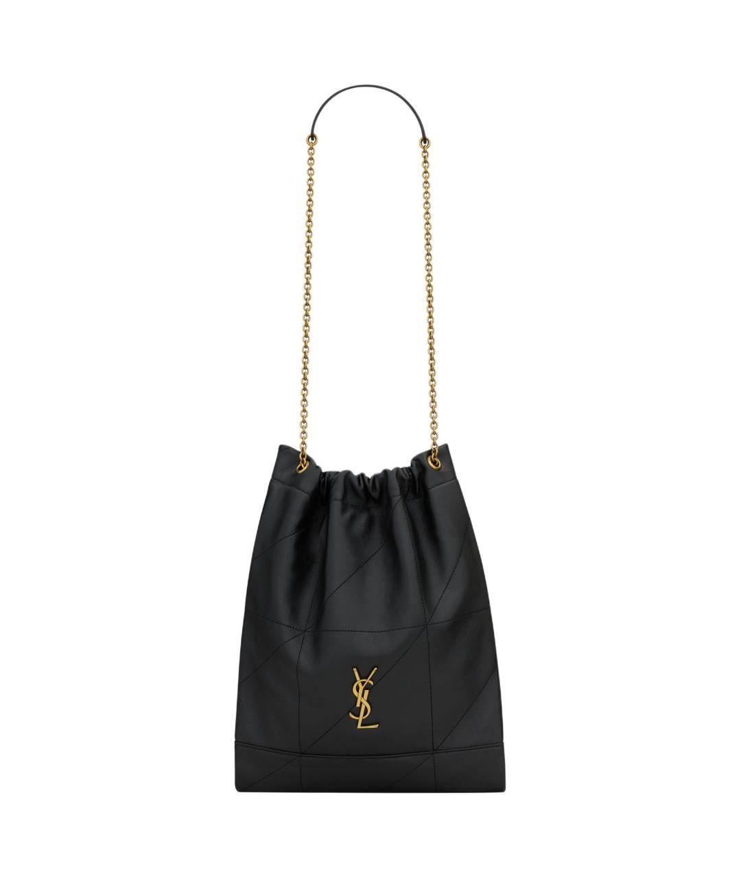 SAINT LAURENT Черная кожаная сумка через плечо, фото 1