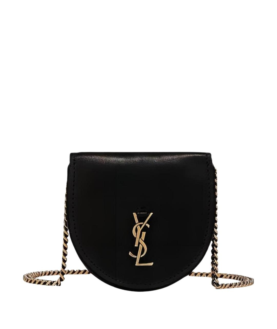 SAINT LAURENT Черная кожаная сумка через плечо, фото 1