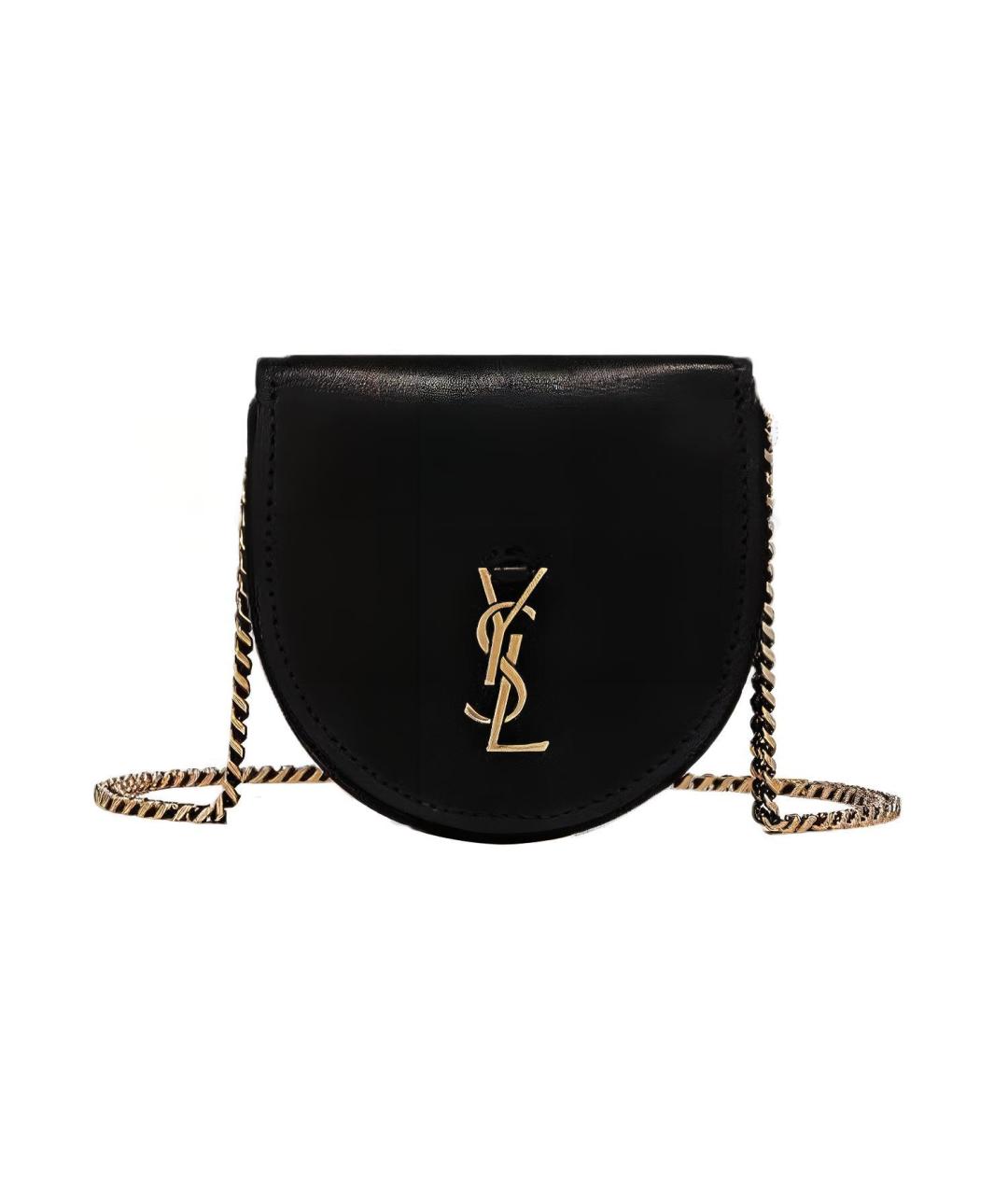 SAINT LAURENT Черная кожаная сумка через плечо, фото 6