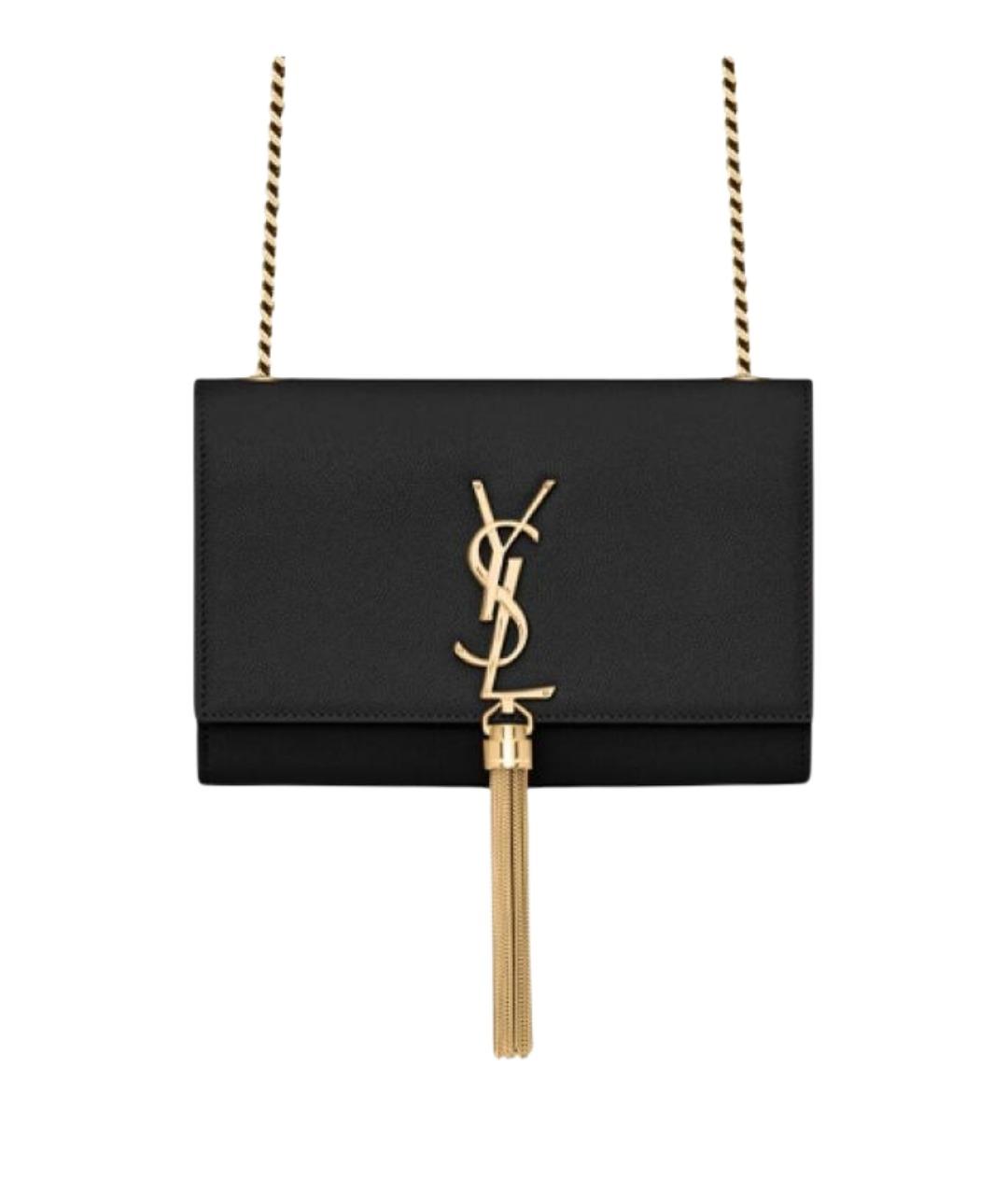 SAINT LAURENT Черная кожаная сумка через плечо, фото 1